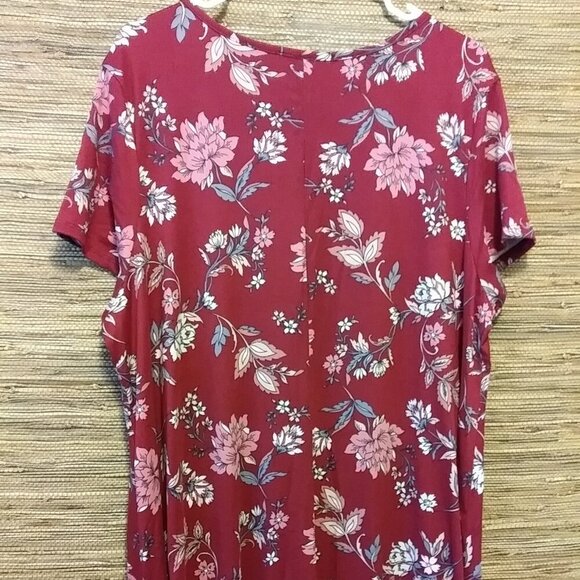 🌿 Jamie & Layla Burgundy-Grey Foliage Dress | Size 20P | Pre-Owned - Picture 6 of 9